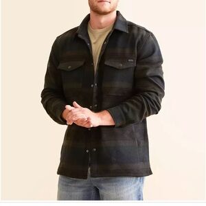 Billabong Men's XL Dark Plaid Shirt Jacket